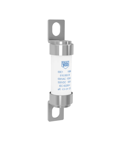 Fuse BS 690VAC/500VDC aR 63A 17x77mm fixing centres 63mm
