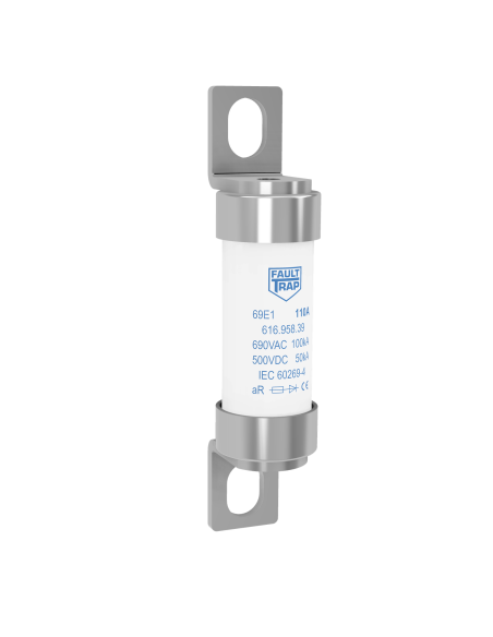 Fuse BS 690VAC/500VDC aR 90A 17x77mm fixing centres 63mm