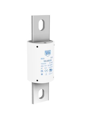 Fuse 1000VDC aBat/aR 400A 50x141mm silver plated axial terminals, fixing centres 118mm