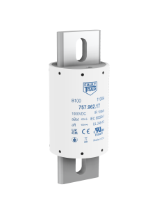 Fuse 1000VDC aBat/aR 900A 63x167mm tin plated axial terminals, fixing centres 132mm