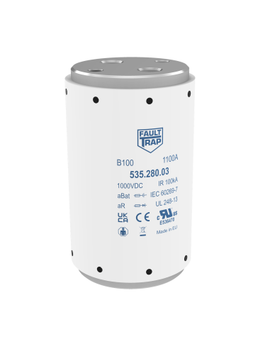 Fuse 1000VDC aBat/aR 700A 63x106mm 2x M12 flush end terminals