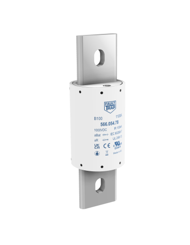 Fuse 1000VDC aBat/aR 750A 63x203mm silver plated axial terminals, fixing centres 152mm