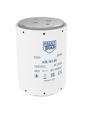 Fuse 1500VDC aBat 2000A 103x144mm 2x M12 flush end terminals and microswitch adapter