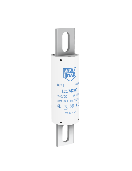 Fuse 1500VDC aBat 400A 50x215mm axial terminals, fixing centres 168mm