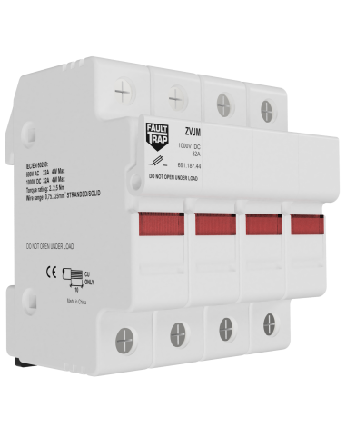 Fuse holder 690VAC/1000VDC 32A 10x38mm 4 poles with ind