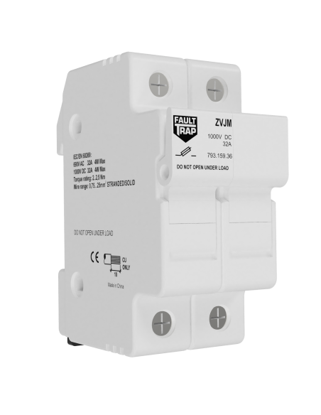 Fuse holder 690VAC/1000VDC 32A 10x38mm 2 poles