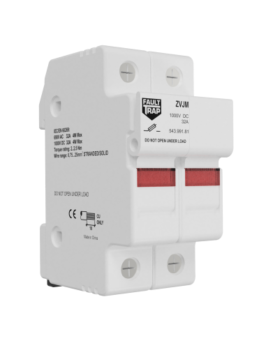 Fuse holder 690VAC/1000VDC 32A 10x38mm 2 poles with ind
