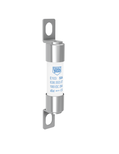 Fuse 700VDC aBat 40A 10x38mm surface mount, fixing centres 52mm