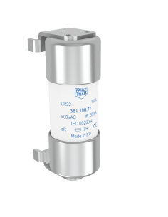 Fuse 500VAC IEC/550VAC UL aR 16A 22x58mm with pins for PCB soldering