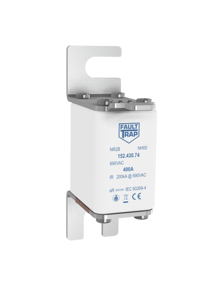 Fuse 690VAC/700VDC aR 40A DIN00/80 with indicator and with lug for microswitch fitting - fixing centres 80mm