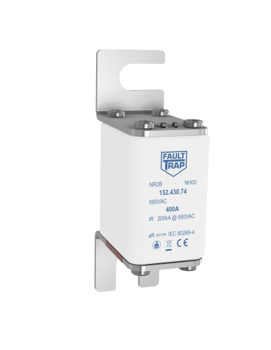 Fuse 690VAC/700VDC aR 50A DIN00/80 with indicator and without lug for microswitch fitting - fixing centres 80mm