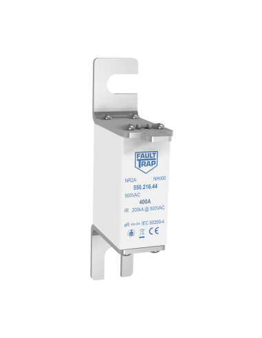 Fuse 690VAC/700VDC aR 315A DIN000/80 with indicator and with lug for microswitch fitting - fixing centres 80mm