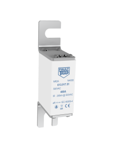 Fuse 690VAC/700VDC aR 200A DIN000/80 with indicator and without lug for microswitch fitting - fixing centres 80mm